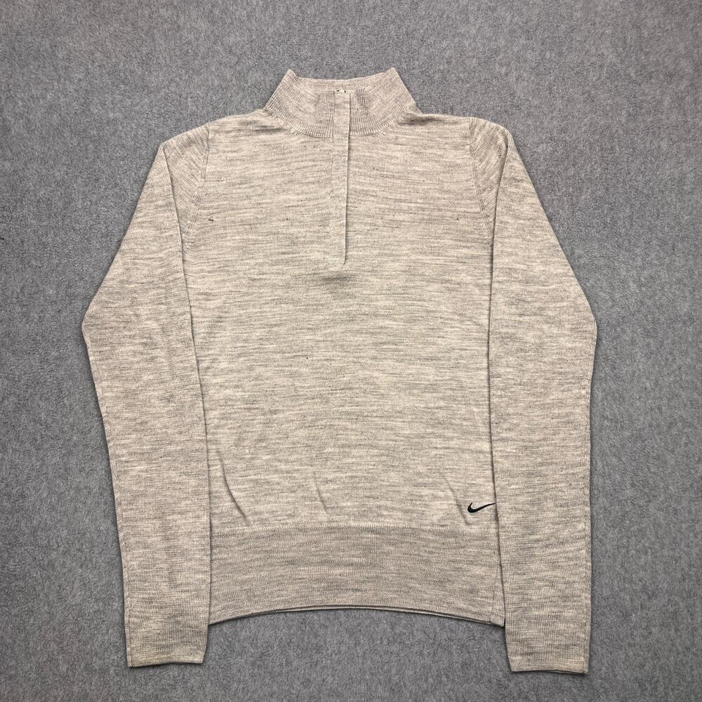 Vintage Nike Golf Tour Performance Knit Pullover Mens M Gray Lightweight 1/4 Zip